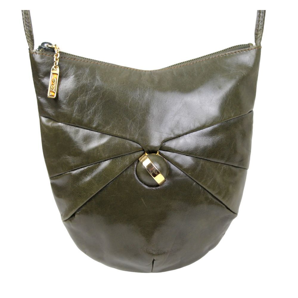 RODO ITALY OLIVE GREEN GENUINE LEATHER CROSSBODY SHOULDER BAG HANDBAG PURSE